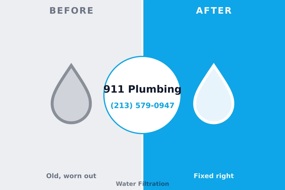 Before and after: plumbing repair Le Roy, IL